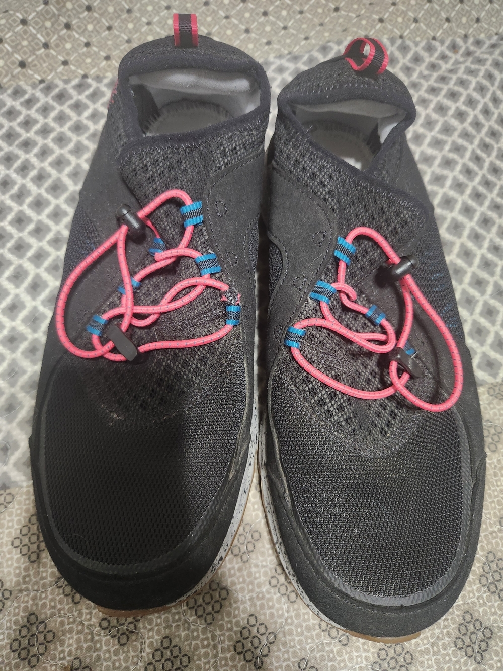 Columbia Black Athletic Slip-On Sneakers with Pink and Blue Accents